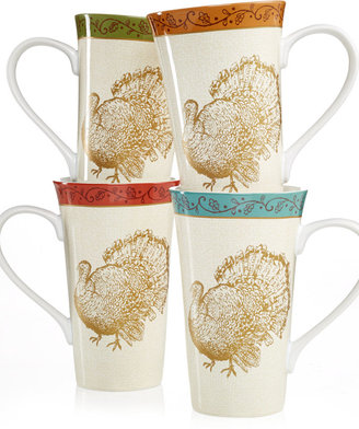 222 Fifth Safra Gold Set of 4 Latte Mugs