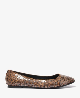 Forever 21 Sequined Leopard Flats