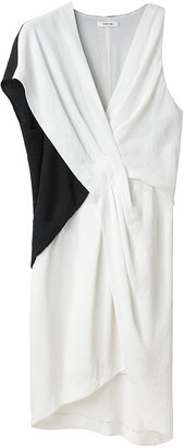 Helmut Lang Bi-Color Tuck Dress