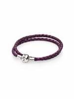 Pandora Purple Double Woven Leather Bracelet