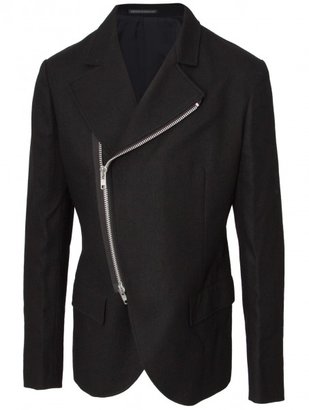 Yohji Yamamoto Asymmetric Zip Blazer Jacket Black