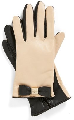 Kate Spade Logo Bow Leather Gloves