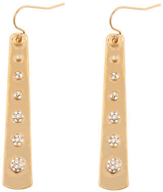 Kara Ross Crystal & 18Kt. Gold-Plated Slab Drop Earrings