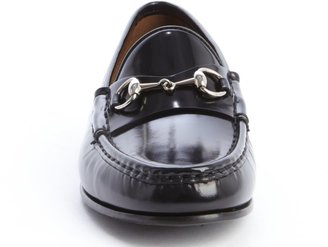 Gucci Black Leather '1953' Buckle Detail Slip-On Loafers
