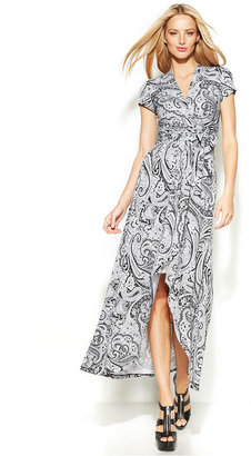 MICHAEL Michael Kors Paisley-Print Faux-Wrap Maxi Dress