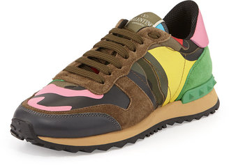 Valentino Psychedelic Camouflage Sneaker, Army Green/Multi