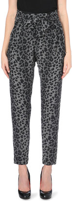 Anglomania Leopard-print crepe trousers