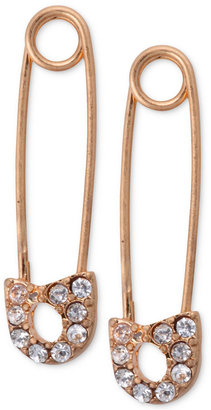 Rachel Roy Rose Gold-Tone Crystal Safety Pin Earrings
