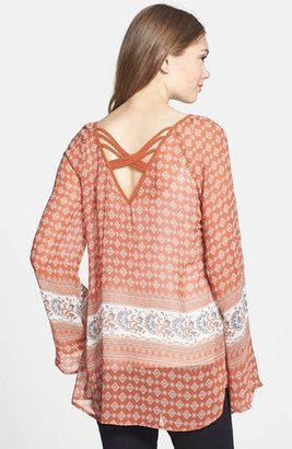 Blu Pepper Cage Back Bell Sleeve Tunic (Juniors)