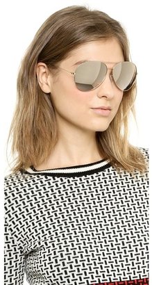 Victoria Beckham 18k Gold Mirror Aviator Sunglasses