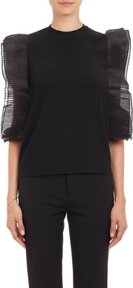 Co Pleated Ruffle-Side Top