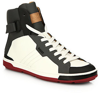 Bally Aikane Leather High-Top Sneakers
