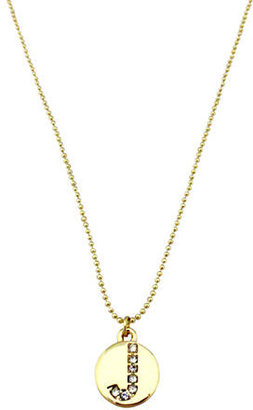 Rachel Roy Gold Tone Crystal Initial Pendant Necklace