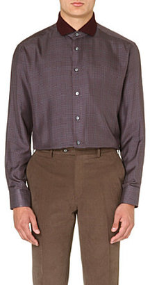 Brioni Knit-collar cotton shirt - for Men