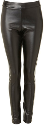 Topshop Shiny Faux Leather Skinny Trousers