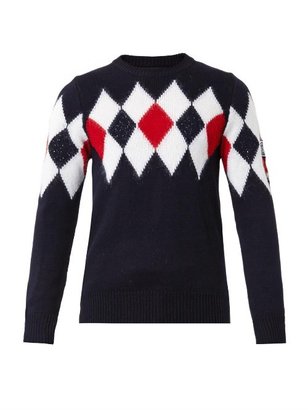 Moncler GAMME BLEU Diamond-intarsia wool-blend sweater