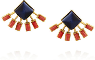 Elizabeth Cole Gold-plated stone earrings