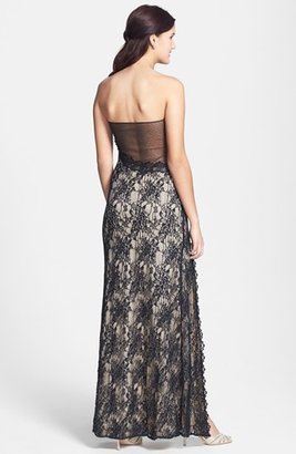 Faviana Strapless Lace Gown