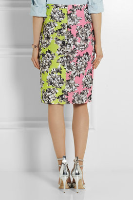 J.Crew Collection Mirror floral-print piqué pencil skirt