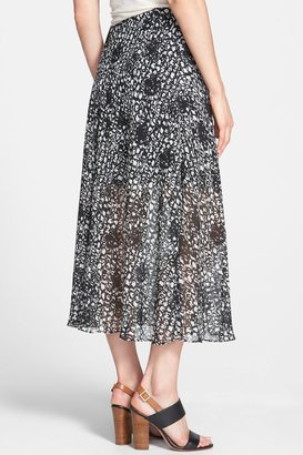 Vince Camuto Scribble Graphic Chiffon Maxi Skirt