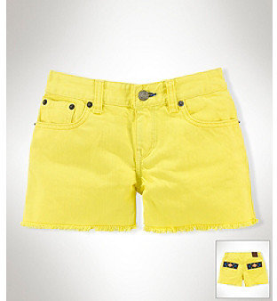 Ralph Lauren Childrenswear Girls' 7-16 Color Cutoff Shorts