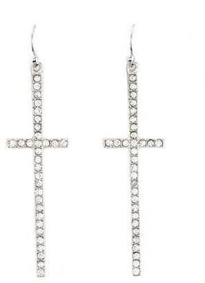 Charlotte Russe Dangling Bling Cross Earrings