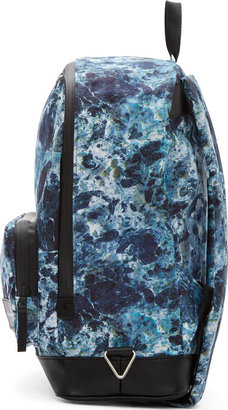 John Lawrence Sullivan Blue & Black Abstract Print Backpack