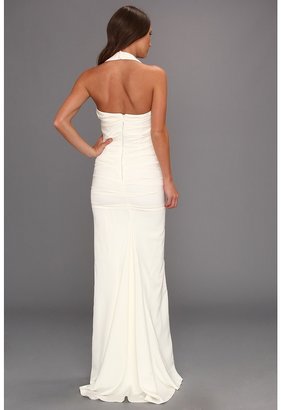 Nicole Miller Marilyn Solid Ruched Halter Gown