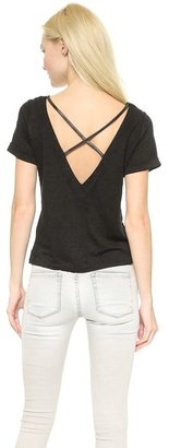 Alice + Olivia AIR by Back Crossover Strap Tee
