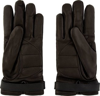 Belstaff Black Cashmere-Lined Leather Gloves