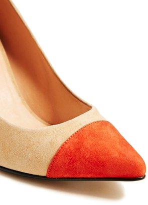 Ganni Audrey Two Tone Red Court Shoes