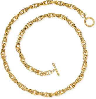 T Tahari Gold-Tone Interlocking Link Toggle Necklace