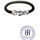 John Hardy CLASSIC CHAIN  Station Bracelet on Black Leather Cord