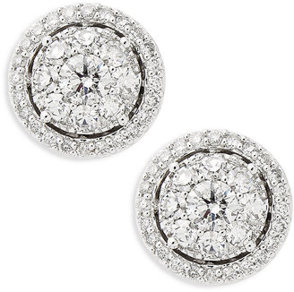 Macy's Diamond Halo Earrings in 14k White Gold (1 ct. t.w.)