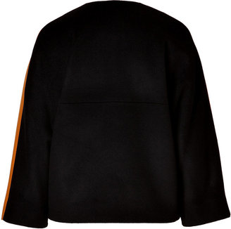 Jonathan Saunders Satin/Wool Felt Jacket in Golden Brown/Black