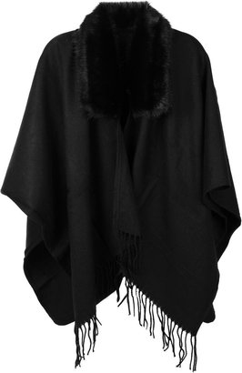 Dents Ladies knitted faux fur cape