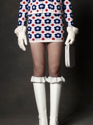 Young British Designers Blue Floral Cashmere & Wool-Blend Mini Skirt by J.W.Anderson