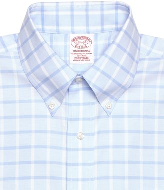 Brooks Brothers Non-Iron Traditional Fit BrooksCool® Large Windowpane Dress Shirt