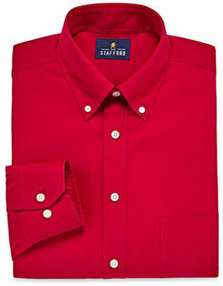Stafford Travel Wrinkle-Free Oxford-Big & Tall Mens Button Down Collar Long Sleeve Wrinkle Free Dress Shirt