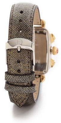 Michele 18mm Painted Saffiano Leather Watch Strap