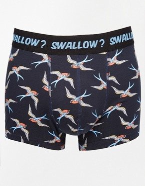ASOS Hipster With Swallow Print - Black