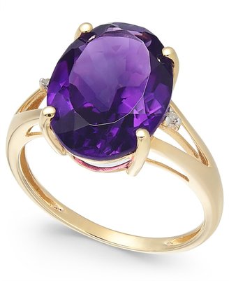 Macy's Amethyst (5 ct. t.w.) and Diamond Accent Oval Ring in 14k Gold (Also Available in Mystic Topaz, Blue Topaz, & Prasolite)