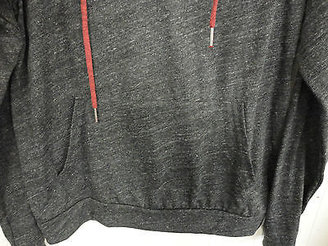 Forever 21 Men's knit pullover w/hoodie Sz S charcoal / rust, triblended fabric