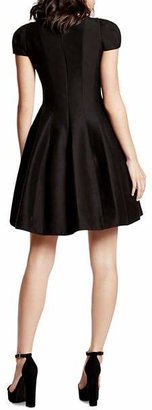 Halston Dress - Short Sleeve Notched Neck Tulip Skirt