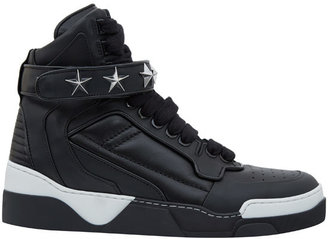 Givenchy Black Tyson High Top Leather Trainers