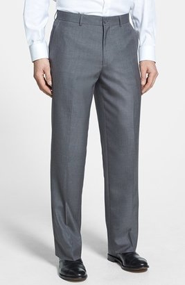 Linea Naturale Flat Front Textured Trousers (Nordstrom Exclusive)