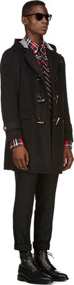 Thom Browne Navy Cashmere & 14k Gold Duffle Coat