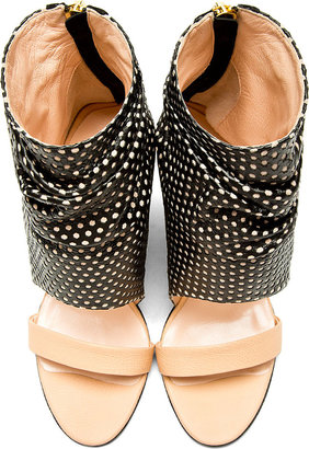 Jerome Dreyfuss Nude & Black Perforated Ella Cale Ankle Boots