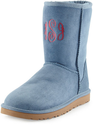 UGG Monogrammed Classic Short Boot, Dolphin Blue