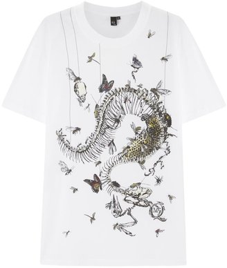 McQ White insect print cotton T-shirt